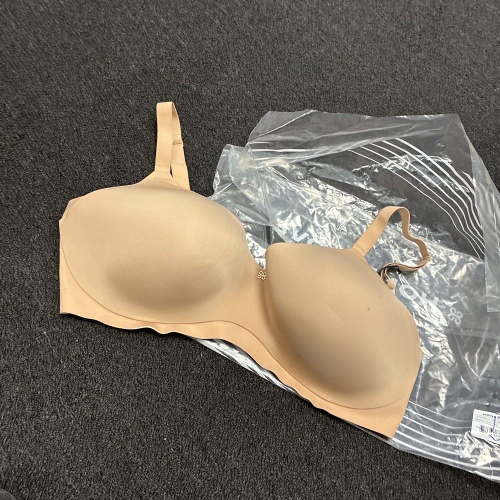 HoneyLove CloudEmbrace Wireless Bra Womens 42DD (E) Molded Memory Foam Nude